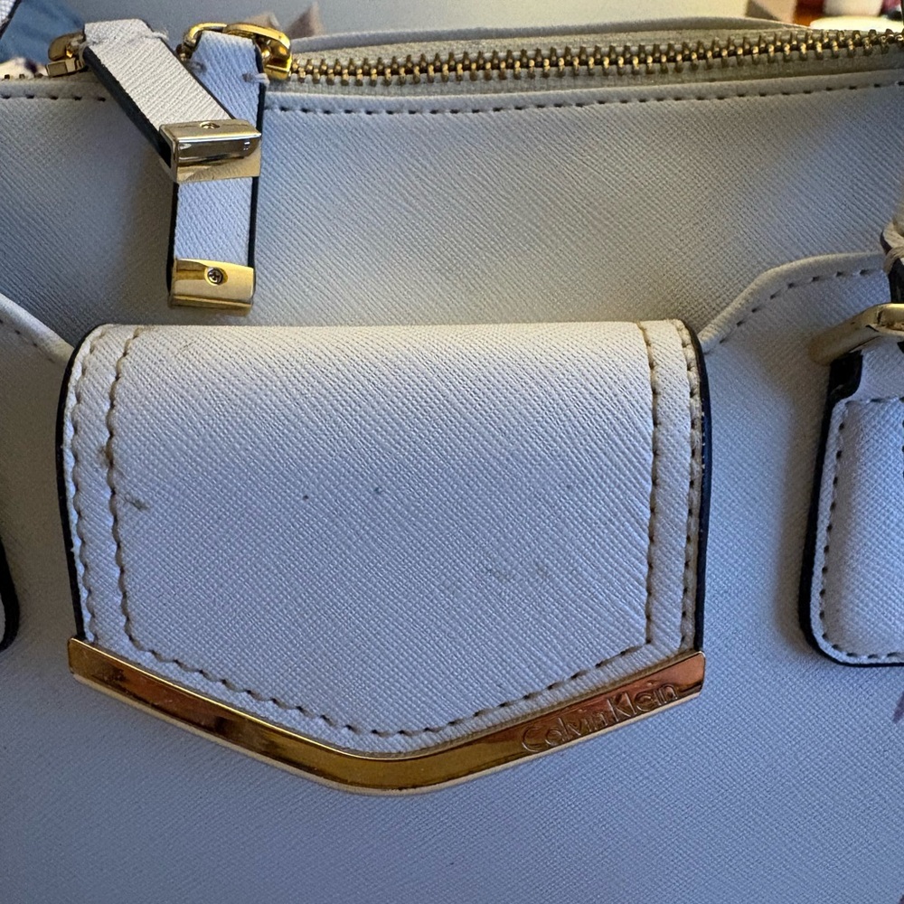Calvin Klein Collection White and Pink Floral Satchel - Picture 2 of 16